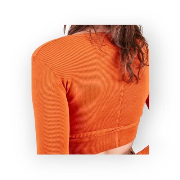 Big Bud Press Burnt Orange Wrap Top XXS Women's 70s Portofino Orange - Picture 3 of 10